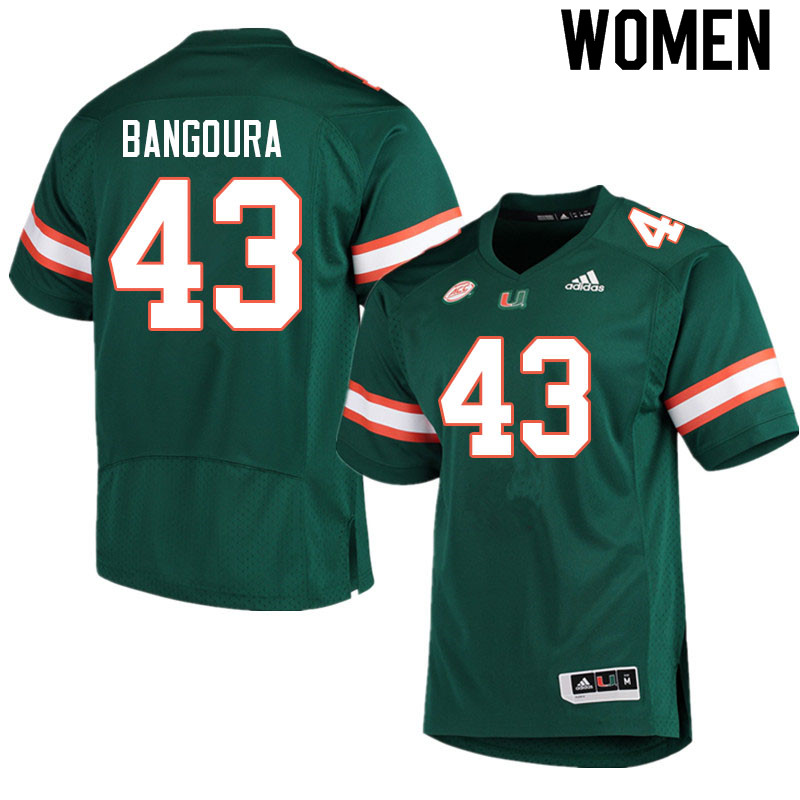 Women #43 Souleymane Bangoura Miami Hurricanes College Football Jerseys Sale-Green